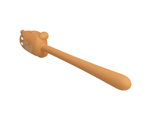 Бежевый универсальный гибкий вибратор - 13,3 см.