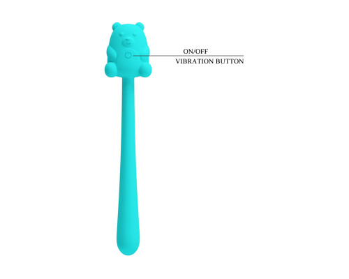 Аквамариновый универсальный гибкий вибратор - 13,3 см.