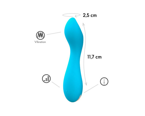 Голубой мини-вибратор Tarvos - 11,7 см.