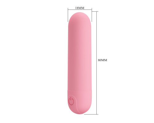 Нежно-розовая перезаряжаемая вибропуля Stefan - 8 см.
