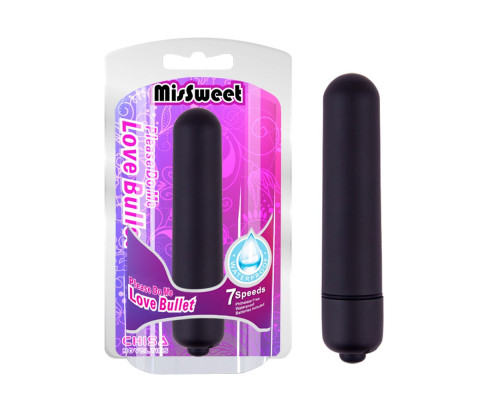 Черная вибропуля Please Do Me Love Bullet - 8,1 см.