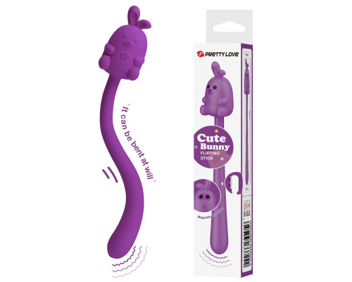 Фиолетовый гибкий вибратор - 14,2 см.