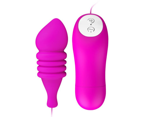 Вибропуля Pleasure Shell с рёбрышками и выносным пультом управления