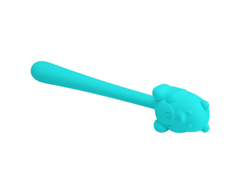 Аквамариновый универсальный гибкий вибратор - 13,3 см.