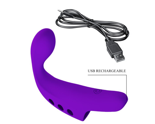 Фиолетовая вибронасадка на палец Gorgon