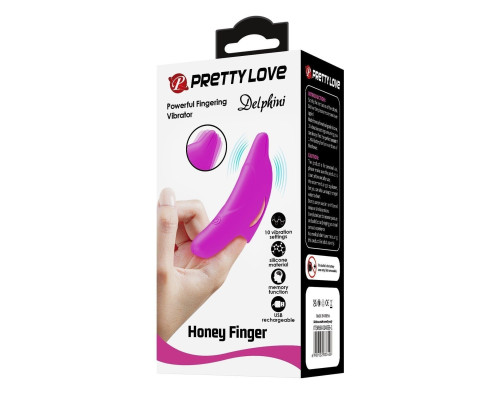 Лиловая вибронасадка на палец Delphini