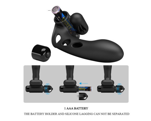 Черная вибронасадка на палец Orlando