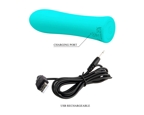 Мятный мини-вибратор Alfreda - 10,2 см.