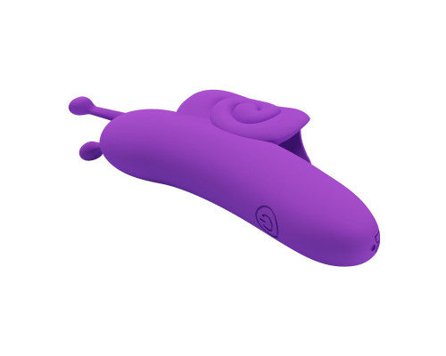 Фиолетовый вибратор на палец в форме улитки Snail