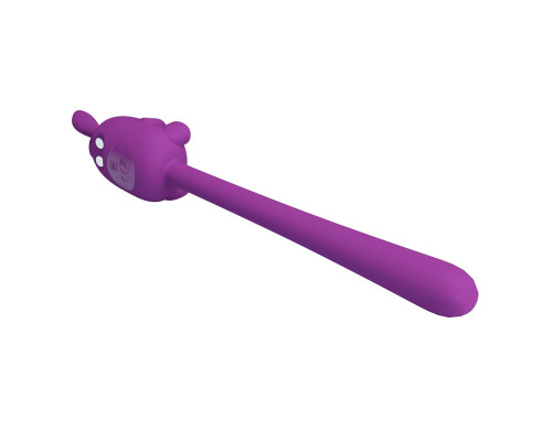 Фиолетовый гибкий вибратор - 14,2 см.