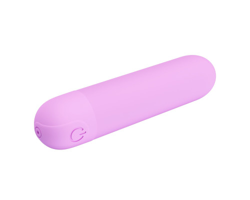 Сиреневая перезаряжаемая вибропуля Stefan - 8 см.