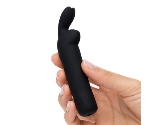 Черная вибропуля с ушками Rechargeable Rabbit Ears Bullet Vibrator