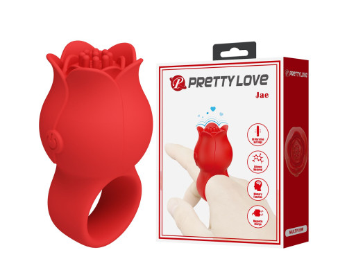 Красный мини-вибратор на палец Jae