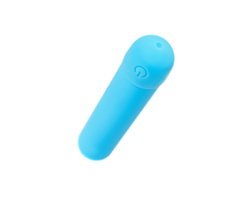Голубая силиконовая перезаряжаемая вибропуля Murr - 10 см.