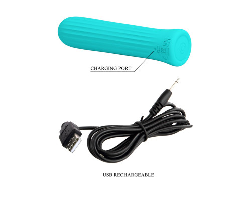 Аквамариновый мини-вибратор Blanche - 10 см.