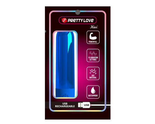 Синяя перезаряжаемая вибропуля Kiwi