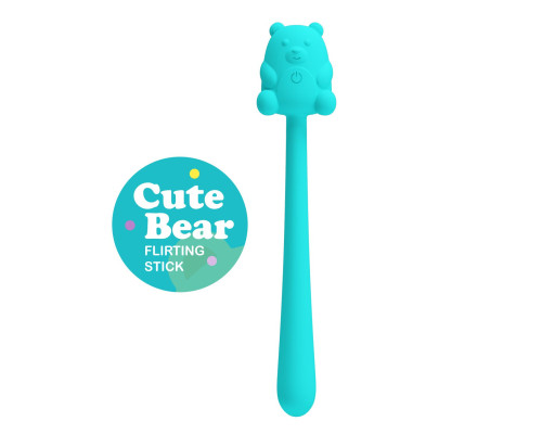 Аквамариновый универсальный гибкий вибратор - 13,3 см.