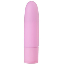 Розовый силиконовый мини-вибратор - 10 см.