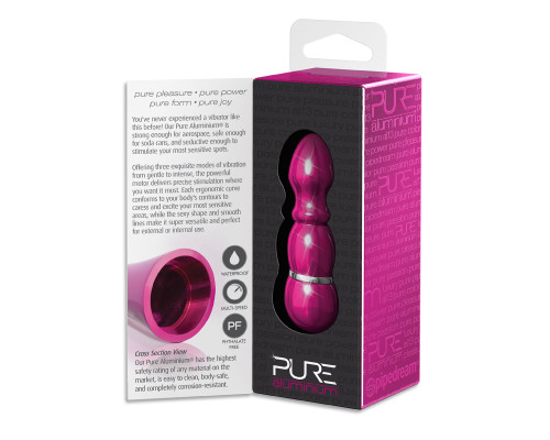 Алюминиевый рельефный вибратор PINK SMALL - 7,5 см.