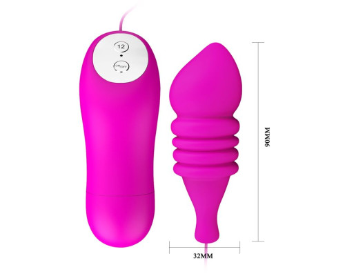 Вибропуля Pleasure Shell с рёбрышками и выносным пультом управления