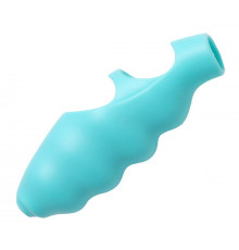 Голубая насадка на палец Finger Bang-her Vibe с вибрацией