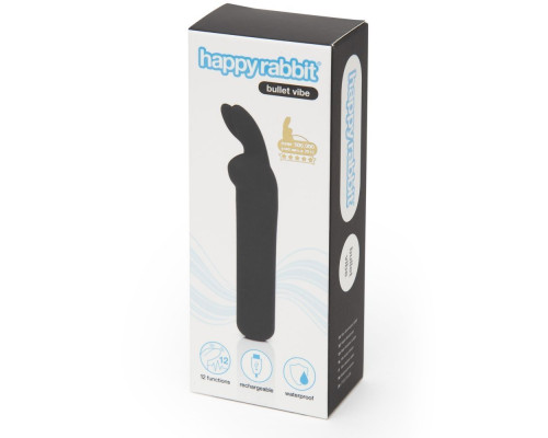 Черная вибропуля с ушками Rechargeable Rabbit Ears Bullet Vibrator