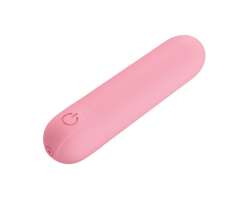 Нежно-розовая перезаряжаемая вибропуля Stefan - 8 см.