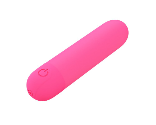 Ярко-розовая перезаряжаемая вибропуля Stefan - 8 см.