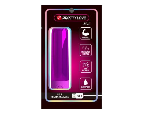 Лиловая перезаряжаемая вибропуля Kiwi