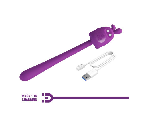 Фиолетовый гибкий вибратор - 14,2 см.