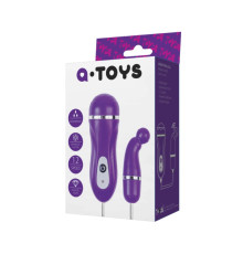 Фиолетовый вибростимулятор с загнутым кончиком