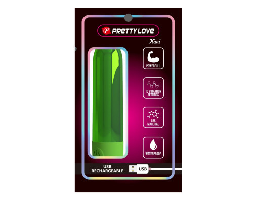 Зеленая перезаряжаемая вибропуля Kiwi