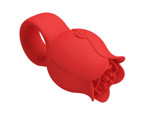 Красный мини-вибратор на палец Jae