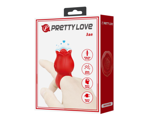 Красный мини-вибратор на палец Jae