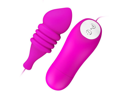 Вибропуля Pleasure Shell с рёбрышками и выносным пультом управления