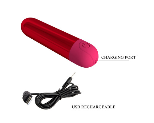Красная перезаряжаемая вибропуля Kiwi