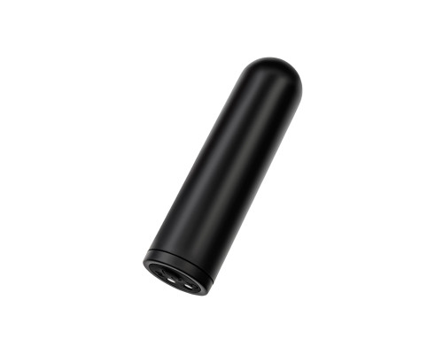 Черная перезаряжаемая вибропуля с пультом ДУ RealStick CALIBER