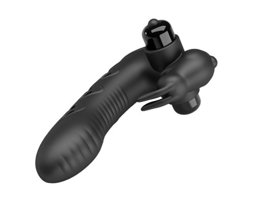 Черная вибронасадка на палец Vance