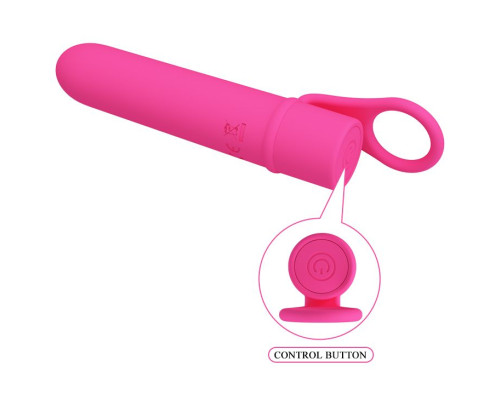 Розовый мини-вибромассажер с кольцом Ladon - 13,5 см.