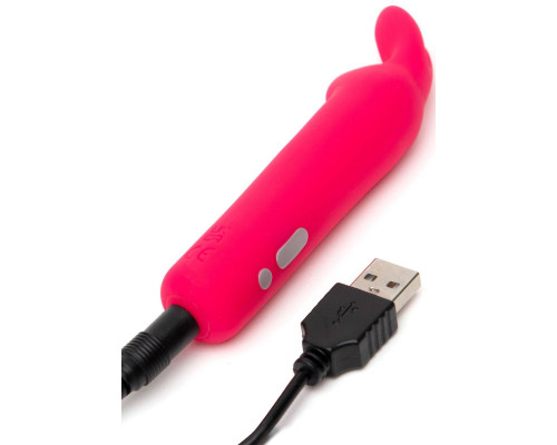 Розовая вибропуля с ушками Rechargeable Rabbit Ears Bullet Vibrator