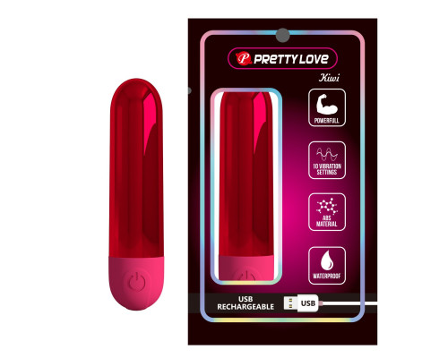 Красная перезаряжаемая вибропуля Kiwi