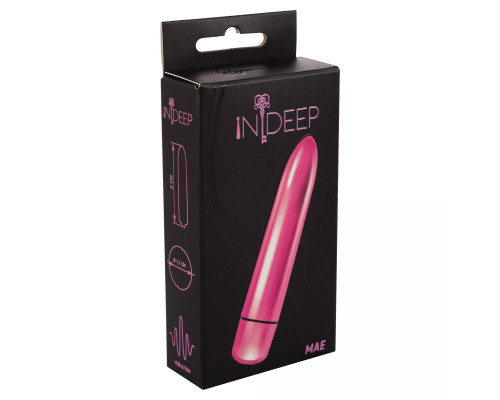Розовая гладкая вибропуля Mae - 9 см.