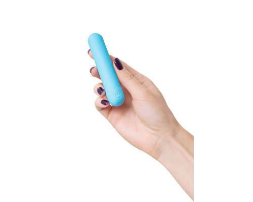 Голубая силиконовая перезаряжаемая вибропуля Murr - 10 см.