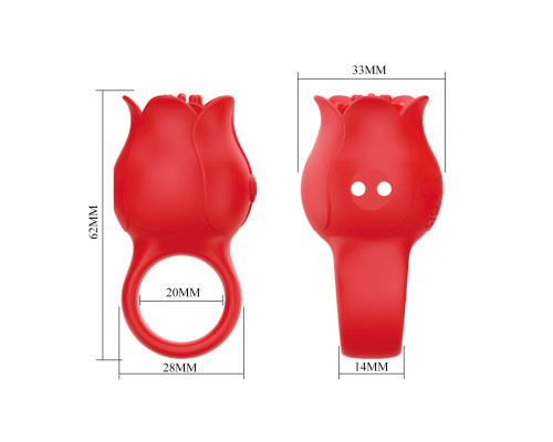 Красный мини-вибратор на палец Jae