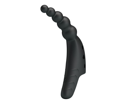 Черный вибратор на палец Jordin - 12,2 см.