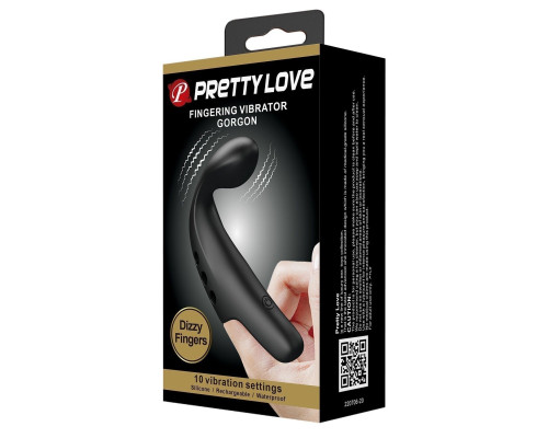 Черная вибронасадка на палец Gorgon