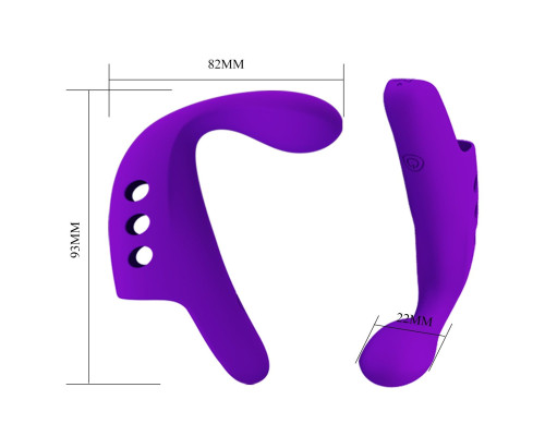 Фиолетовая вибронасадка на палец Gorgon