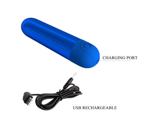 Синяя перезаряжаемая вибропуля Kiwi