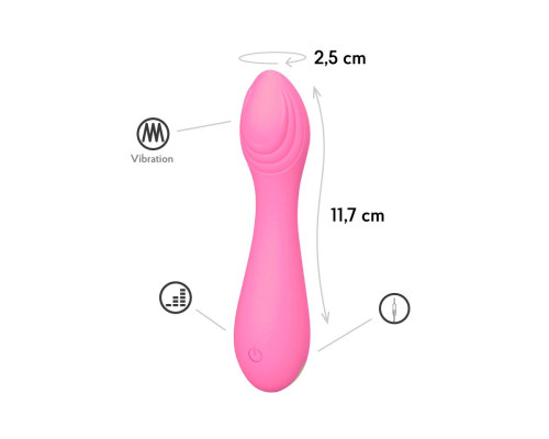 Розовый мини-вибратор Mephona - 11,7 см.