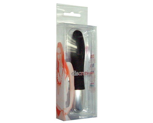 Черный миниатюрный вибратор DISCRETION - 8 см.
